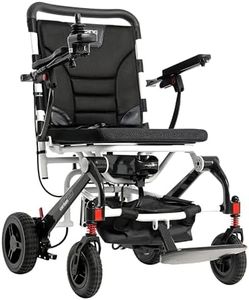 Pride Mobility Jazzy Carbon Power Chair - Electric Wheelchair for Adults, 300 Lbs Weight Capacity, 12 Ah Battery, White, 17"x17" Black Foam Seat