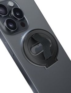 Gornergrat Grat 2 Magnetic Phone Grip Kickstand, [Elastic Finger Strap] Phone Loop Holder, Dual-Sided Magnet Ring Stand Compatible with Magsafe Series iPhone 16 15 14 13 12 Pro max, Black