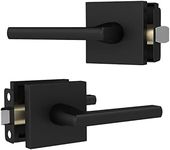 Mega Handles - Prime Passage I Lever Door Handle for Hallway, Closet and Bathroom I Reversible Design I Fits All Standard Door Sizes I Screws Included - Black Matte (1 Pack) Covered Screws, 5"