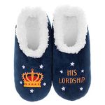 Snoozies! His Lordship Mens Slippers Super Soft Sherpa Fleece Non Slip Sole Mens Sizes 6-13 (Navy Blue, uk_footwear_size_system, adult, men, alpha, medium, small)