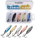 THKFISH Fishing Lures Trout Lures Fishing Spoons Lures for Trout Pike Bass Crappie Walleye Color C 1/4oz 5pcs