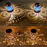 4 Pack Solar Outdoor Boho Lanterns Hanging Dragonfly Lantern Waterproof Garden Light, Metal Lantern Solar Table Light LED Lantern for Garden, Patio, Yard (2 Pack Boho +2 Dragonfly Lantern)