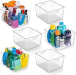 ClearSpace Clear Plastic Storage Bins – XL 6 Pack Perfect Kitchen or Pantry Organization Fridge Organizer and Storage Bins, Cabinet Organizers