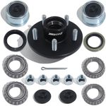 iBroPrat 1 Sets Trailer Hub Kit 5 Bolt 4.5, Trailer Axle Kit for 2000 lb 5 Lug Trailer Hub Fits 1" and 1-1/16" Spindle with Extra Dust Cap and Rubber Plug