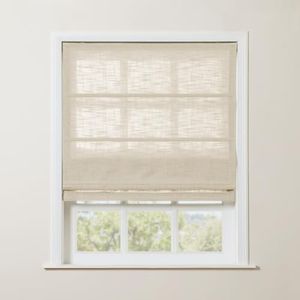 TWOPAGES Linen Roman Shades for Windows Custom Cordless Blinds for Indoor Windows,French Doors,Bedroom, Living Room, Bathroom(Sand Beige, Custom Made)