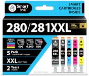 Smart Ink Compatible Ink Cartridge Replacement for Canon PGI 280 PGI-280 XXL CLI 281 CLI-281 (PGBK & BK/C/M/Y 5 Pack Combo) for Pixma TS702 TS6120 TS6220 TS6320 TR7520 TR8520 TS9520 TS9521C