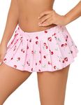 Avidlove Women Plus Size Skirt Pleated Skirt Sexy Cosplay Skirt Mini Skirts Cherry Print XXXL