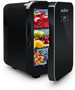 Enventor Mini Frigo10L, 220V/12V, Refroidisseur et Réchauffeur, Portable Mini Réfrigérateur avec Affichage LCD de la Température, pour Voiture Voyage Cosmétiques Boisson Nourriture, Noir