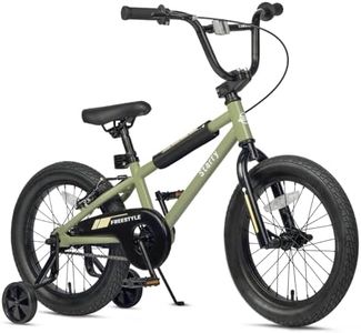 cubsala 18 Inch Little Kids Bike for 5 6 7 8 Years Old Boys Girls Youth BMX Style Bicycle with Training Wheels Coaster & Rear V Brake, Army Green