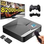 Retro Game Console Super Console X2 with 82,000+Games,Video Game Console with EmuElec 4.5&Android TV 9.0 System,Plug&Play 4K HD Emulator Console Compatible with PSP/PS1/DC/SEGA/NAOMI,2.4+5G,BT 5.0 (64GB)