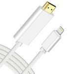 [MFi Certified] Lightning to HDMI Cable for i Phone to TV, 10FT 1080P HD HDMI for i Phone Adapter Compatible with Phone,i Pad, Sync Screen Connector Directly Connect on Monitor/Projector Plug & Play