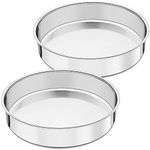 Joyfair 8 inch Cake tin, Stainless Steel Round Cake Mould Tin Set for Baking, Layer Cake Pan Set of 2, Oven Toaster Bakeware, One-Piece Molding & Straight Side, Mirror Finish & Dishwasher Safe (20cm)