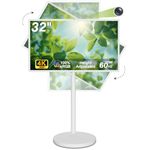 32 in Smart Portable TV on Wheels, Rolling TouchScreen TV and Tablet in one,Android 13 OS,with 4K Camera, 8G +128G,Built-in Battery（5-8H), Full Swivel Rotation, Voice Remote Control