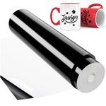 JAVIGA Black Permanent Vinyl for Cutting Machines, 12" x 40FT Glossy Adhesive Vinyl Roll for Party Decorations, Indoor & Outdoor DIY Mug, Wall Decals Stickers