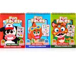 JOYIN Make-a-Face Reusable Sticker Books 3-Pack (Safari, Farm, Sea Animals) - On The Go Travel Toys Activity Pad for Kids Ages 4-8(30 Scenes), Sticker Book for Children Party Bag