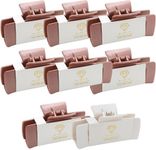 Bridesmaid Proposal Gifts - 4.1-inch Square Matte Claw Clips, 8pcs for Teen Girls, Cute Trendy Hair Accessories for Wedding Party Favors (White & Rose Gold)