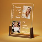 LUCKOR Personalized Graduation Gifts for Women, Custom Plaques with Photo Text, Custom LED Walnut Photo Frame Gifts for Her and Him, Unique Birthday Gifts for Women, Men, Wives, Sisters and Friends