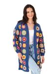 King Cole Ladies Double Knit Crochet Pattern Easy Long or Cropped Cardigan (5943), Multi, 28'' - 54''