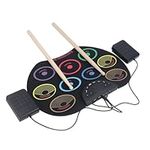 Roll Drum Kit,Electronic Drum Set Portable Easy to Play Roll Up Drum Pad Pedals Drum Sticks for Kids Children