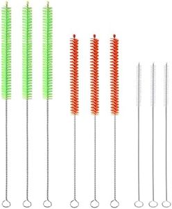 KLeXiC 9PCS Reusable Long Colored Straw Cleaner Brush Set 12" Bendable,Capable of Cleaning Various Metal, Silicone, Plastic, Bamboo,Glass Straws Tubes Diameters Ranging from 4-16mm