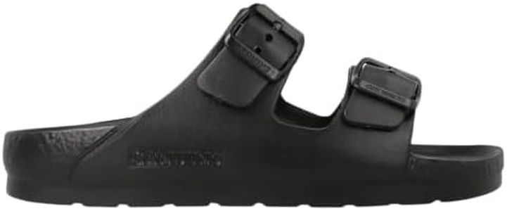 Genuins Black Mallorca H2O Sandals Lightweight EVA Footbed Slides, Adjustable Buckle, Arch Support Comfort Footwear Design, Casual Summer Travel Beach Walking Essentials, 13 US Women / 11 US Men