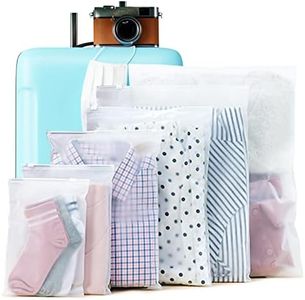 24 PCs Frosted Resealable Hospital Bag Organiser Pouches, Cooyou Packing Cubes Waterproof Travel Storage Bags, No Hole Plastic Ziplock Bags for Clothes, Shoes, Cosmetics(6 Size)