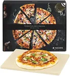 Navaris XL Pizza Stone for Baking - Cordierite Pizza Stone Plate for BBQ Grill Oven - Cook or Serve - Incl. Recipe Book - Rectangular, 15 x 12 x 0.6in