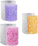 Bekecidi 3 PCS Candle Moulds for Candle Making, Butterfly Pillar Candle Moulds Silicone Epoxy Resin Moulds Flower Cylinder Candle Molds for Making 3D Candles Soap Aromatherapy DIY Crafts