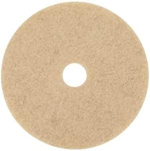 3M Natural Blend Tan Pad 3500, 18", 5/Case, Use for High Speed Burnishing on Harder Finishes and High Traffic Conditions