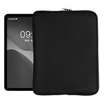 kwmobile Universal Fabric Tablet Sleeve - Soft Fabric with Zippered Closure - Full Practical Protection for Your Tablet - Black