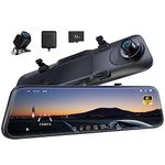 Pelsee P12 Pro 4K Mirror Dash Cam, 12'' Rear View Mirror Camera Smart Driving Assistant w/ADAS and BSD,2160P Front and Rear Camera,Voice Control,Night Vision,Parking Mode,32GB Memory Card