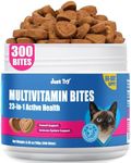 Just Try 23 in 1 Taurine for Cats Vitamins Bites - Cat Treats for Immune, Skin & Coat & Heart Health - Multivitamin, Omega 3, Biotin, Lysine for Cats - Daily Supplements 300 Bites