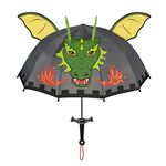 Kidorable Little Boys Grey Dragon Knight Umbrella, Gray, One Size