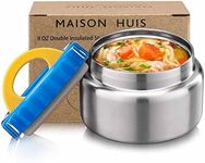 MAISON HUIS 8oz Soup Thermo Wide Mouth Vacuum Insulated Food Jar, Leak Proof Stainless Steel Food Thermo for Hot&Cold Food Kids Food Lunch Container for School Travel(Blue)