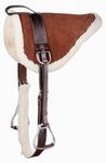 Acerugs New Western English Horse Riding Bareback PAD Premium TREELESS Saddle Leather Stirrups Comfy Horse Saddle TACK (Brown)