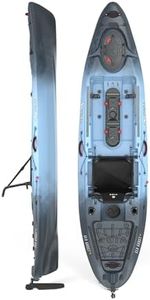 Vibe Sea Ghost 110 Kayak, 11 Foot Angler Sit On Top Fishing Kayak with Adjustable Hero Comfort Seat & Transducer Port + Rod Holders + Storage + Rudder System Included (Slate Blue)