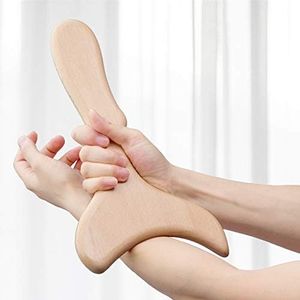 Allshow Wooden Gua Sha Tools Professional Lymphatic Drainage Tool Wood Therapy Massage Tools for Maderoterapia (Burlywood)