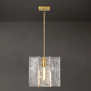 ZHFLT Modern Large Brass Water Ripple Glass Kitchen Pendant Light Fixtures, Gold 12 in Island Pendant Lights,Hanging Island Lights,for Bedroom, Foyer, Entryway,Dining, Bulbs Included
