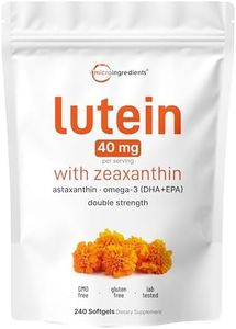 Micro Ingredients Lutein & Zeaxanthin 40mg Softgels, 240 Count, with Astaxanthin, Omega-3s, & Phospholipids | Eye + Vision Health Vitamins | Third Party Tested, Non-GMO, Gluten Free