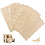 Balsa Wood Sheets - 10Pcs Plywood Sheets Unfinished Blank Thin Wooden Board Sheets, 300X200MM Basswood Sheets Craft Wood for DIY Woodcraft, Painting, Engraved, Model Making, Pyrography, Wood Burning