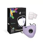 Xtore Certified N99 FDA CE Washable Mask with Replaceable 5 layer filter (1 mask 2 Filter, Lavender)