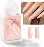 modelones Shimmer Pink Nail Polish, Peachy Pink Iridescent 15 ml Quick Dry Nail Lacquer Strengthener Long Last Shine Fingernail Toe Nail Art DIY Home Travel Manicure Gift for Women Girls 0.5 Fl Oz