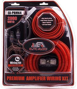 Elite Audio EA-PRMK4 Premium 4 Gauge Amp Wiring Kit - 2000W Max Power - Copper Clad Aluminum Wire, High Power Capacity, Hyper Twisted Wires