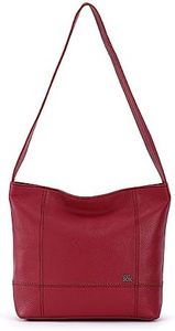 The Sak De Young Hobo Bag In Leather, Single Shoulder Strap, Scarlet