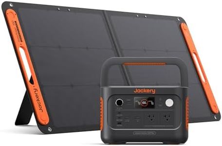 Jackery Solar Generator 600 Plus with 100W Solar Panel, 632Wh LiFePO4 Battery, 800W AC/100W USB-C Output, 1 Hr Fast Charge, Portable Power Station for Camping, Off-Grid Living, Home & Emergency Backup