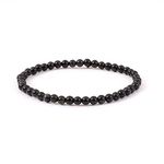 SIMPLÍ BASIC Natural Black Obsidian Healing Gemstone Bracelet 4mm Bead | Womens & Mens Bracelets | Protection | Grounding | Energising | Cleansing Inc Gift Box