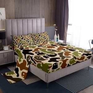 Feelyou Happy Halloween Bed Sheets Sets Twin Size Kids Boys Girls Skull Ghost Bedding Set Witchcraft Bed Sheet Set with 16-Inch Deep Pockets Horror Theme 3Pcs with 1 Pillow Cases Green Brown Black