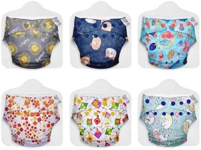 SuperBottoms Cloth Diapers for babies - UNO Super Value Combo pack - 6 Freesize UNO- New Version| Reusable Cloth Diapers for babies 3M to 3Y - Assorted : COLOR/PRINT MAY VARY