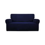 The Chair Cover Company PREMIUM Elastic STRETCH SOFA COVERS Slipcover Protector Settee 1/2/3/4 Seater (Navy Blue, 2 Seater Sofa)