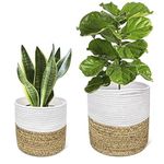 VANU® 10 inch,8 inch,6 inch Jute Planter Pots/Storage Basket with Handle, Multi-Purpose Storage Bag use for Bathroom Living Room (SET-06)